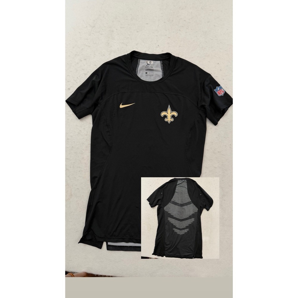 Team Issued New Orleans‎ Saints GAME WORN Nike Pro Combat Shirt Sz L #0 RARE